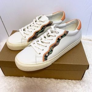 Madewell Sidewalk Low-Top Sneakers in Snake Embossed Leather: Wave Edition